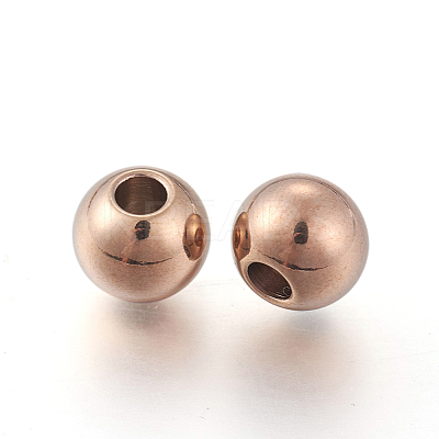 Ion Plating(IP) Round 304 Stainless Steel Beads LS-STAS-G130-8mm-63RG-1
