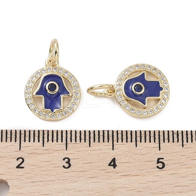 Real 18K Gold Plated Brass Micro Pave Cubic Zirconia Pendants KK-L209-078G-04-1