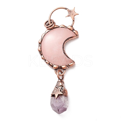 Natural Rose Quartz Big Pendants G-M383-25C-1