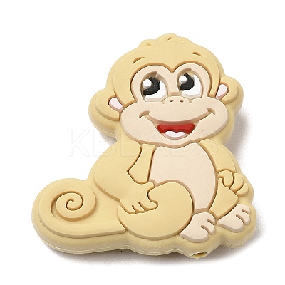Monkey Food Grade Eco-Friendly Silicone Focal Beads LS-SIL-Q017-02A-1