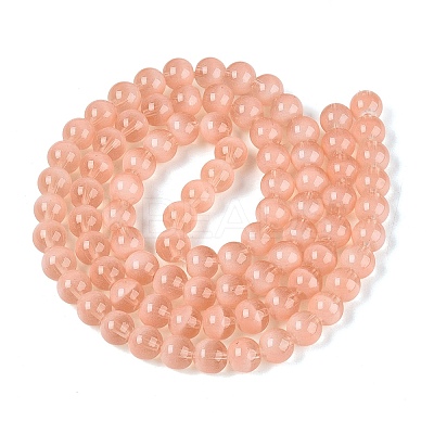 Transparent Glass Imitation Cat Eye Beads Strands GLAA-Q110-01C-15-1