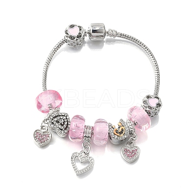 Alloy Enamel European Beads Charm Bracelets BJEW-F495-14P-1