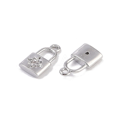 Brass Micro Pave Clear Cubic Zirconia Pendants KK-K351-36P-1