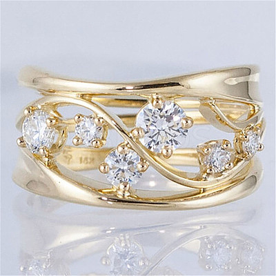 Alloy and Crystal Rhinestone Finger Rings FS-WG8CE30-01-1