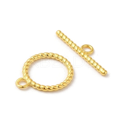 Rack Plating 925 Sterling Silver Toggle Clasps STER-G038-02G-1