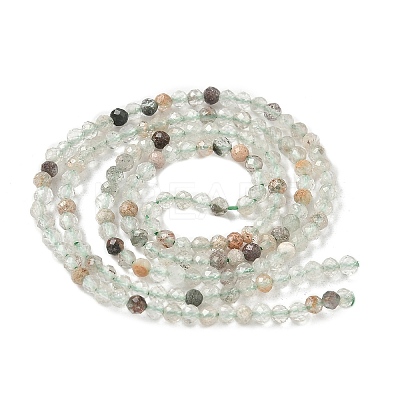 Natural Green Lodolite Quartz/Garden Quartz/Green Phantom Quartz Beads Strands G-G271-E01-2mm-1