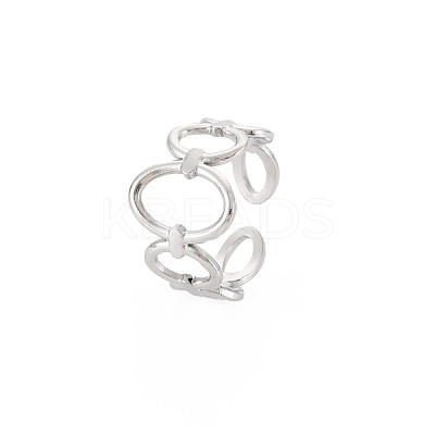 Non-Tarnish 304 Stainless Steel Open Oval Wrap Cuff Ring for Women RJEW-S405-187P-1