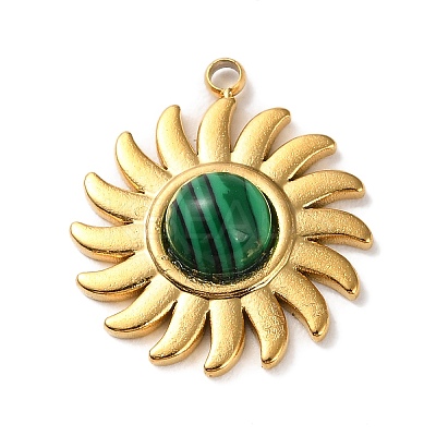Synthetic Malachite Sun Pendants LS-STAS-P328-05G-03-1