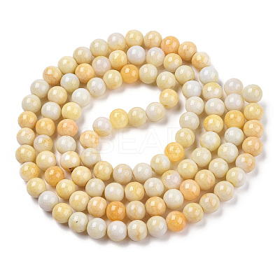 Ombre Effect Dyed Crackle Glass Round Beads Strands LS-GLAA-T031-01F-1