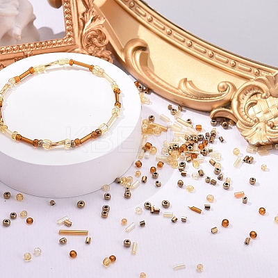 7 Style Transparent & Trans & Metallic Colours Glass Seed Beads SEED-YW0001-45B-1