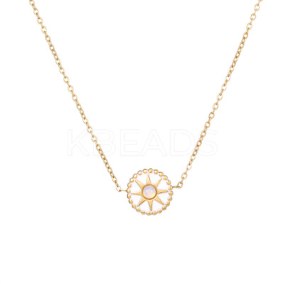 Stylish 304 Stainless Steel Gold-Plated Cat Eye Necklace and Bracelet UJ8969-7-1
