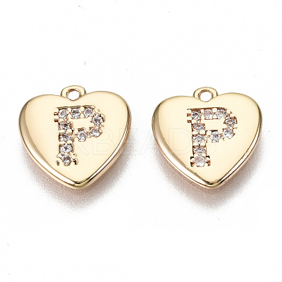 Brass Micro Pave Clear Cubic Zirconia Charms KK-N231-234P-NF-1