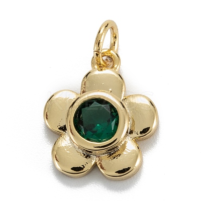 Brass Cubic Zirconia Charms KK-G399-06-1