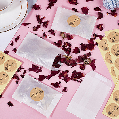120Pcs Flat Translucent Glassine Waxed Paper Treat Bags Cookie Bags STIC-CP0001-11B-1