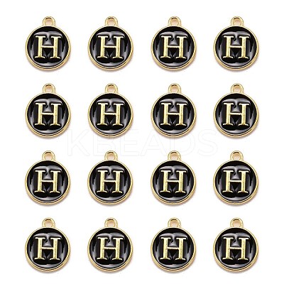 Golden Plated Alloy Charms LS-ENAM-S118-02H-1
