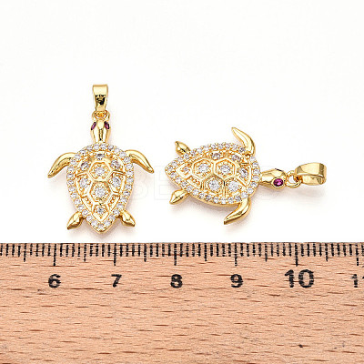 Brass Micro Pave Cubic Zirconia Pendants KK-N257-05G-1
