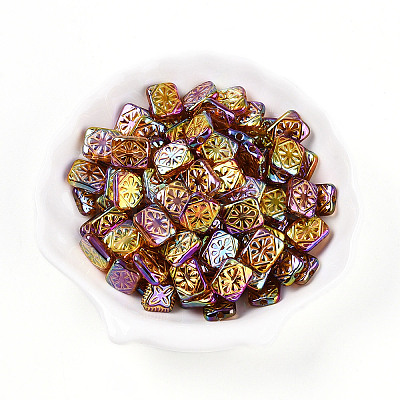 UV Plating Iridescent Opaque Acrylic Beads OACR-T028-34-1