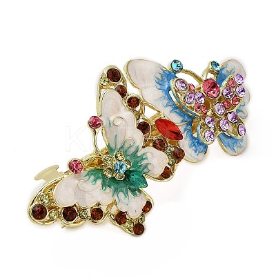 Alloy Rhinestone Enamel Hair Barrettes OHAR-B006-01G-01-1
