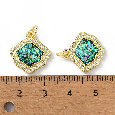 Brass Micro Pave Cubic Zirconia Pendants KK-A197-15G-1