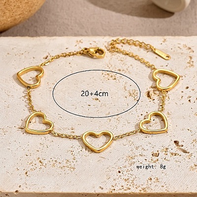 201 Stainless Steel Link Chain Bracelets GP5387-1