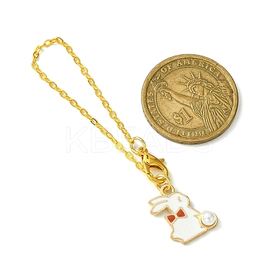 Alloy Enamel Rabbit Cup Pendant Decorations HJEW-JM01753-02-1
