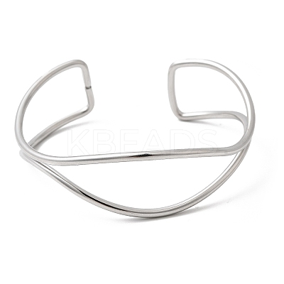 304 Stainless Steel Cuff Bangles for Women BJEW-Z150-01P-02-1