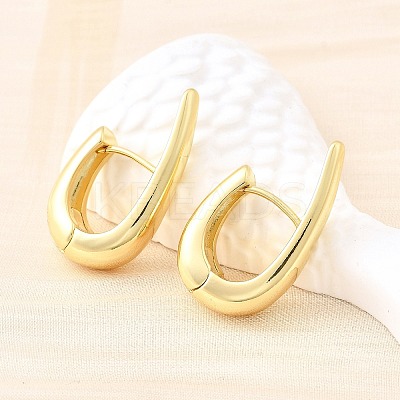 Brass Teardrop Hoop Earrings EJEW-Z121-09G-1