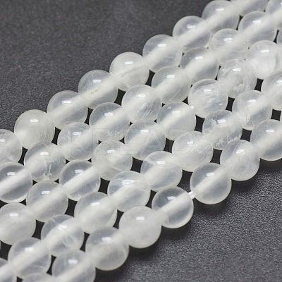 Natural Selenite Beads Strands X-G-G792-24B-1