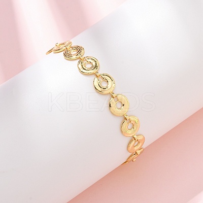 Brass Link Chain Bracelets for Women BJEW-C140-09G-1
