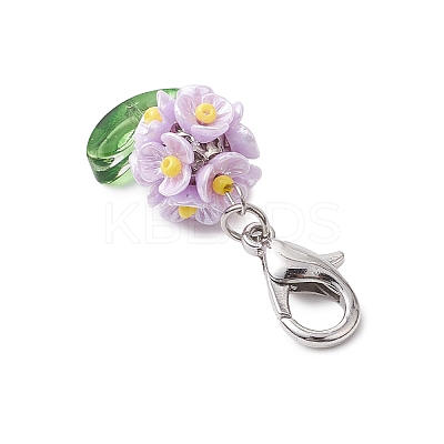Resin & Glass Beaded Pendant Decorations HJEW-MZ00169-1