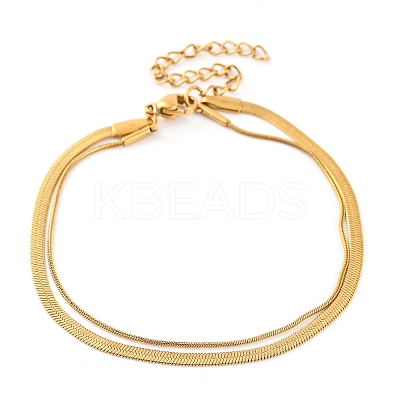304 Stainless Steel Multi-Strand Chain Bracelets LS-BJEW-G711-03C-G-1