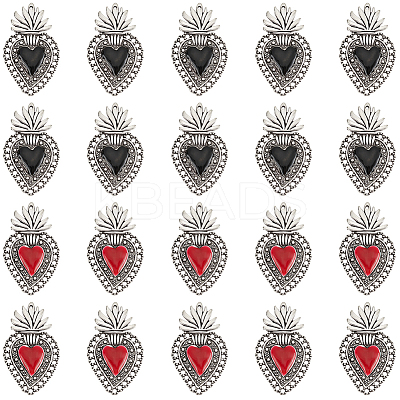 20Pcs 2 Colors Alloy Enamel Pendants ENAM-SC0005-04-1