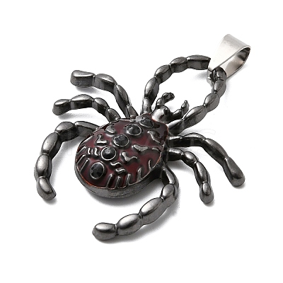 Halloween Alloy Enamel with Rhinestone Pendants FIND-Z098-02B-1