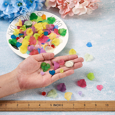 300Pcs 20 Style Transparent Acrylic Pendants & Bead Caps TACR-FW0001-02-1