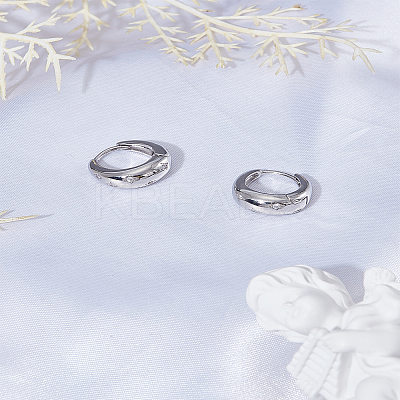 1Pair Brass Pave Clear Cubic Zirconia Hoop Earrings for Women EJEW-LP0004-59P-1