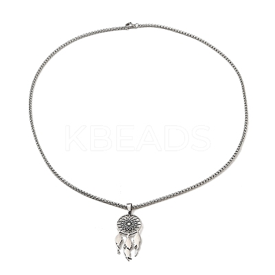 Non-Tarnish 201 Stainless Steel Pendant Necklaces NJEW-M212-01C-P-1