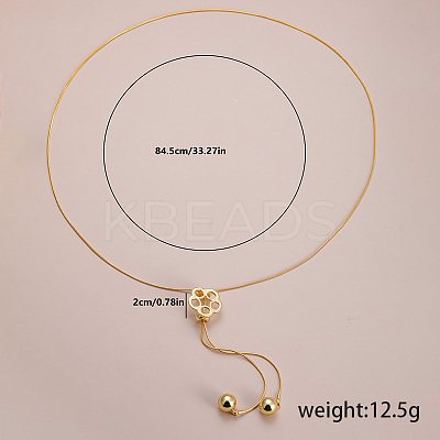 Elegant Hollow Flower Y-Shaped Chain Pendant Lariat Necklaces for Autumn/Winter RX2303-1-1