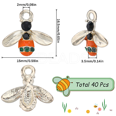 40Pcs Alloy Enamel Pendants FIND-SC0007-62-1