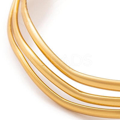 7Pcs PVD Vacuum Plating 304 Stainless Steel Wave Bangles Set for Women BJEW-A011-10C-G-1