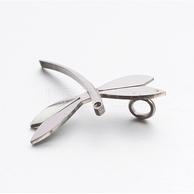 304 Stainless Steel Rhinestone 3D Dragonfly Mini Pendants STAS-E090-77P-1