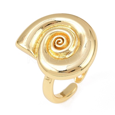 Ocean Theme Brass Cuff Rings RJEW-C135-01G-11-1