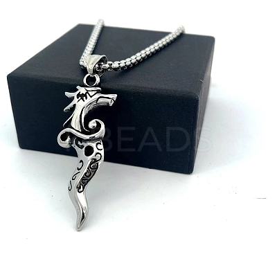 Fashion 304 Stainless Steel Dragon Head Punk Pendant Necklaces for Men TJ5102-1