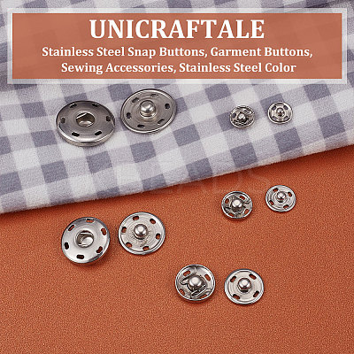 75 Sets 5 Style 202 Stainless Steel Snap Buttons BUTT-UN0001-20-1