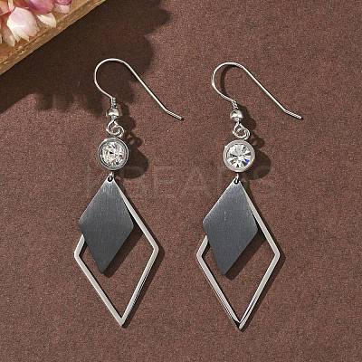 Electroplated 304 Stainless Steel Dangle Earrings EJEW-Z129-22P-1