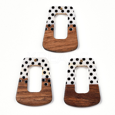 Printed Opaque Resin & Walnut Wood Pendants RESI-TAC0017-64-1
