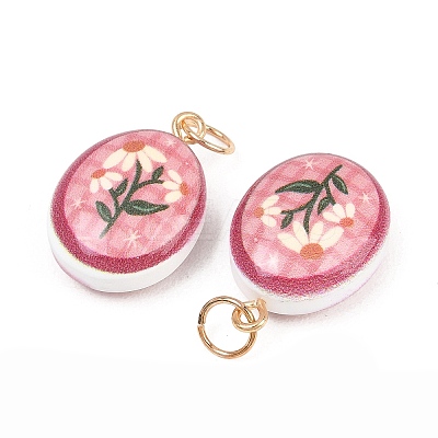 Printed Opaque Acrylic Pendants SACR-P036-01H-G-1