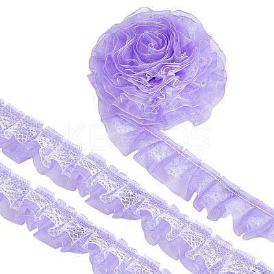1Pc Double Layer Pleated Lace Ribbon OCOR-BC0007-97C-1