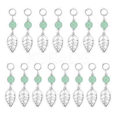4Sets Leaf Tibetan Style Alloy Pendants FIND-UN0002-74-1
