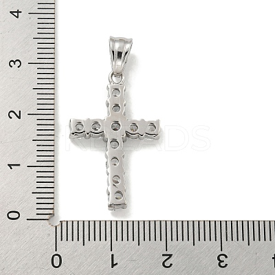 304 Stainless Steel Cubic Zirconia Pendants STAS-C102-01A-P-1