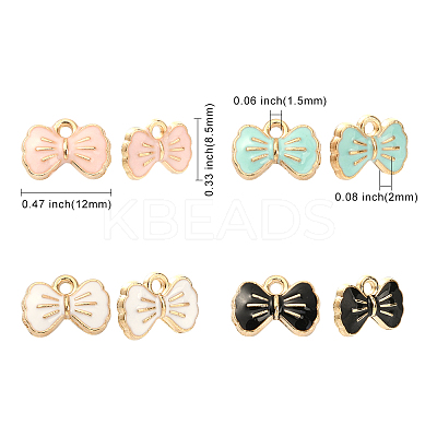 40Pcs 4 Colors Alloy Enamel Pendants ENAM-CJ0002-17-1